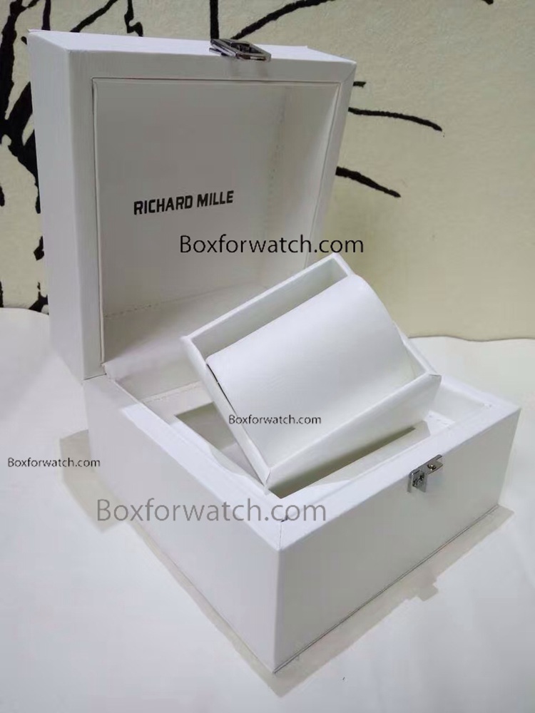 Replica Richard Mille Box White Leather Watch Box Larger Size